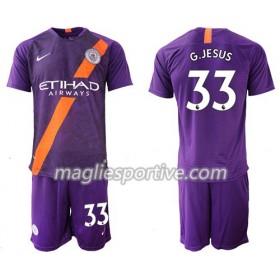 Completo Calcio Manchester City G.Jesus 33 Bambino Divisa Terza 2018/2019